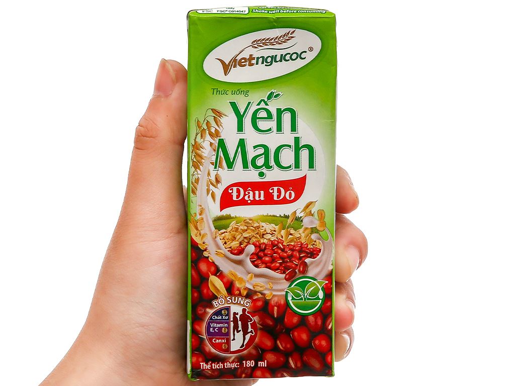 Thùng 40 hộp yến mạch đậu đỏ Việt Ngũ Cốc 180ml 10