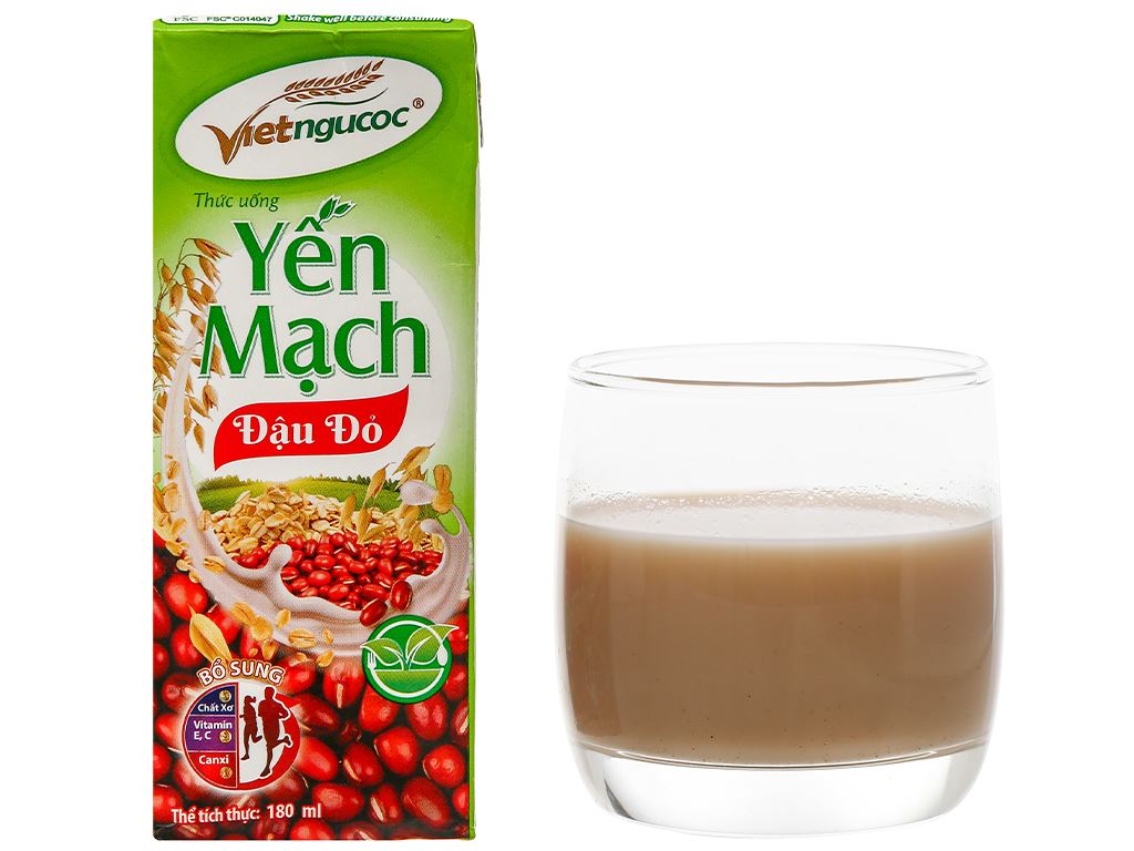 Thùng 40 hộp yến mạch đậu đỏ Việt Ngũ Cốc 180ml 11