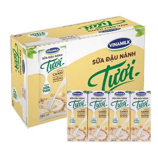 Thùng 48 hộp sữa đậu nành tươi Vinamilk 180 ml (từ 4 tuổi)