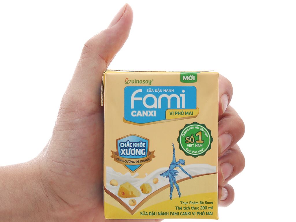 Thùng 36 hộp sữa đậu nành vị phô mai Fami Canxi 200ml 10
