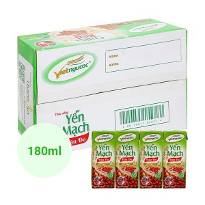 Thùng 48 hộp yến mạch đậu đỏ Việt Ngũ Cốc 180ml
