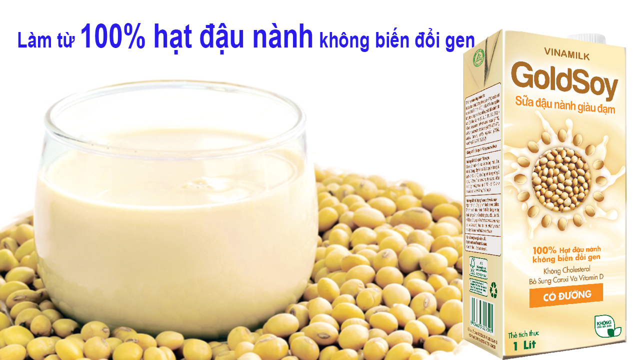 Sữa đậu nành giàu đạm GoldSoy có đường hộp 1 lít