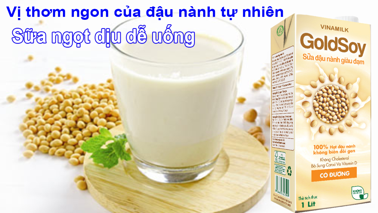 Sữa đậu nành giàu đạm GoldSoy có đường hộp 1 lít