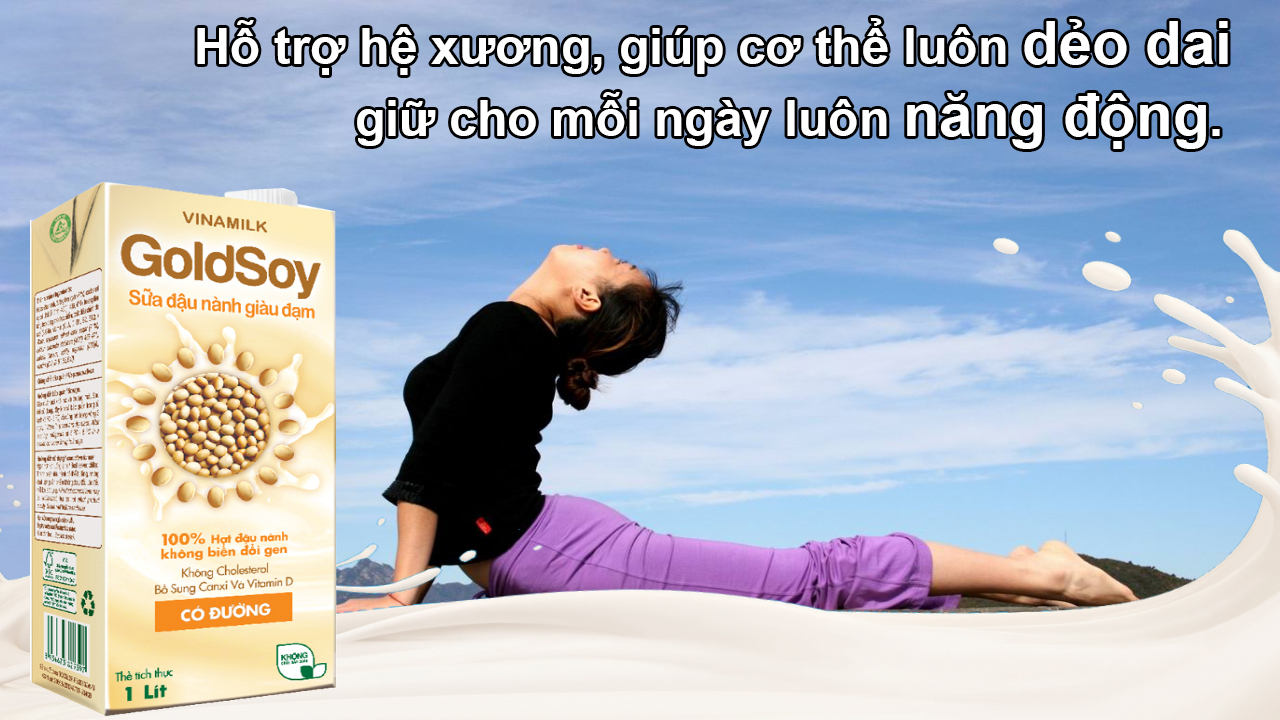 Sữa đậu nành giàu đạm GoldSoy có đường hộp 1 lít