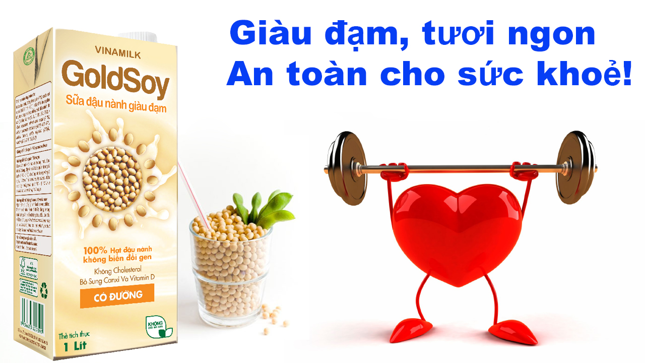 Sữa đậu nành giàu đạm GoldSoy có đường hộp 1 lít