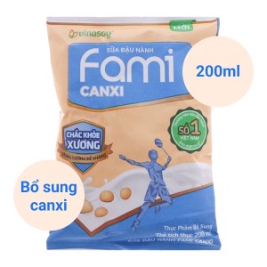 Sữa đậu nành Fami Canxi bịch 200ml