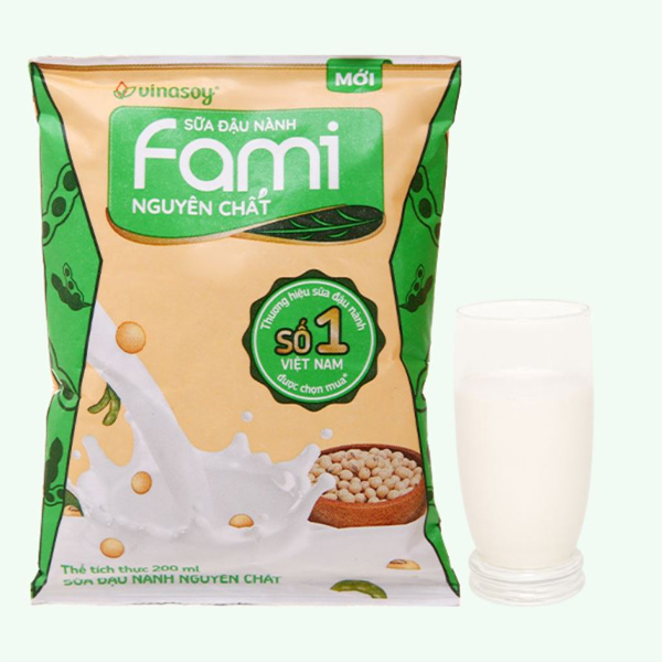 Sữa đậu nành nguyên chất Fami bịch 200ml