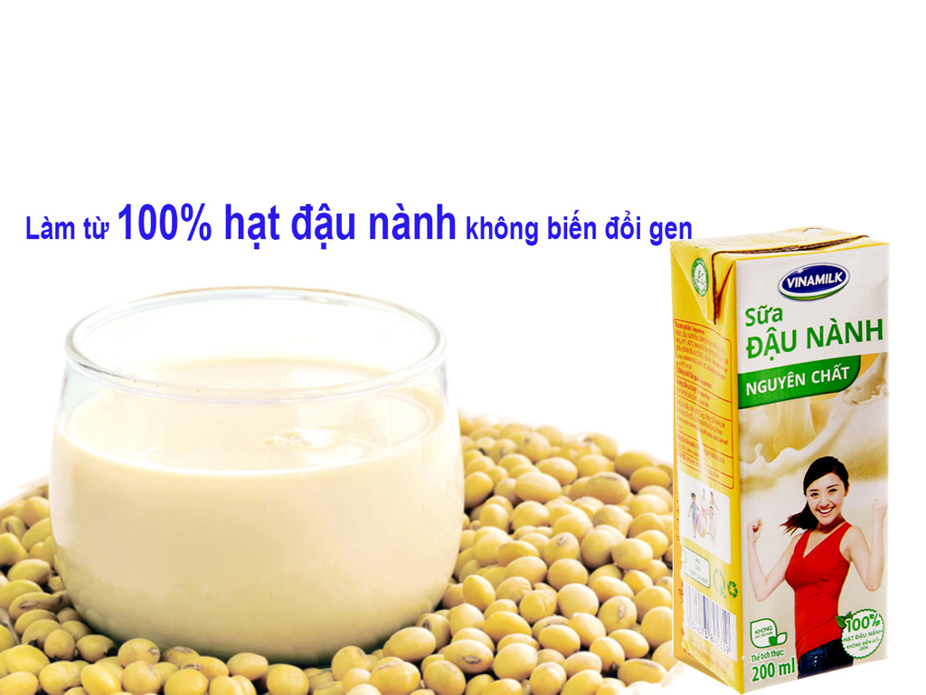 Lốc 4 hộp sữa đậu nành nguyên chất Vinamilk 200ml 2