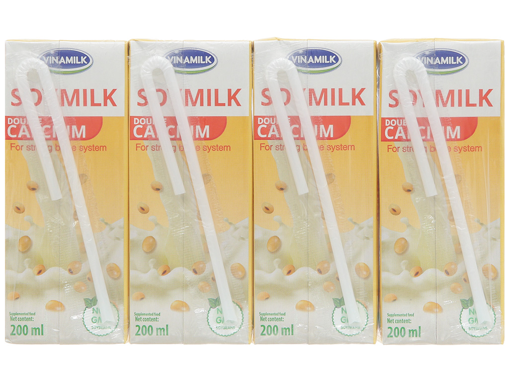 Lốc 4 hộp sữa đậu nành Vinamilk gấp đôi canxi 200ml 5