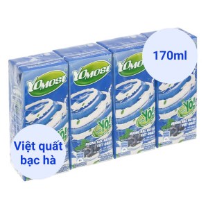 Lốc 4 hộp sữa chua uống hương bạc hà và việt quất YoMost 170ml