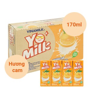 Thùng 48 hộp sữa chua uống hương cam Vinamilk Yomilk 170ml