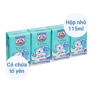 Lốc 4 hộp sữa chua uống tổ yến Nestlé Yogu 115ml
