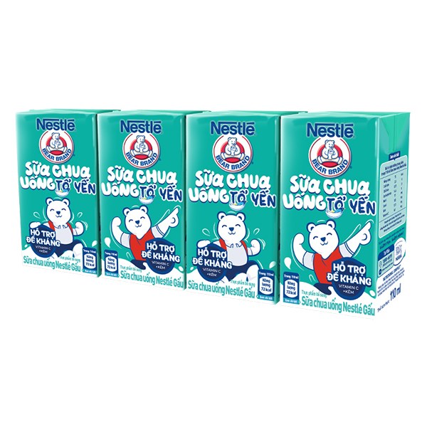 Lốc 4 Hộp Sữa Chua Uống Tổ Yến Nestlé Yogu 110 Ml (Từ 1 Tuổi)