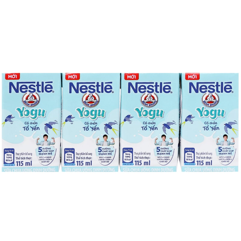 Lốc 4 hộp sữa chua uống tổ yến Nestlé Yogu