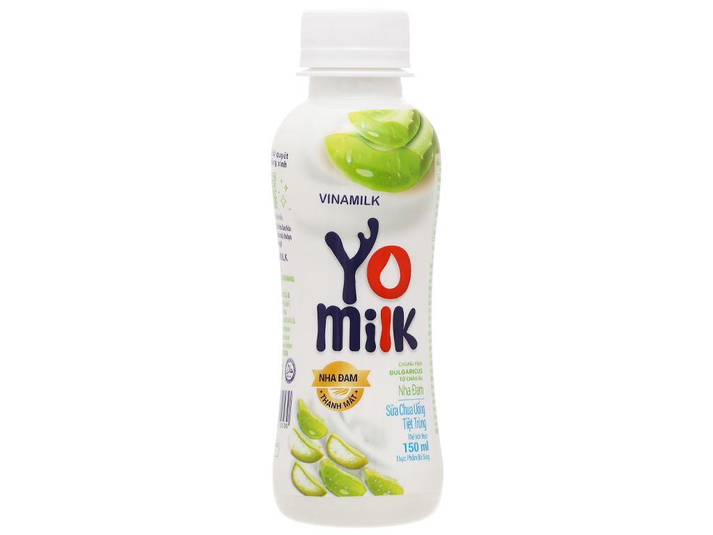 Lốc 4 chai sữa chua uống nha đam Vinamilk Yomilk 150ml 6