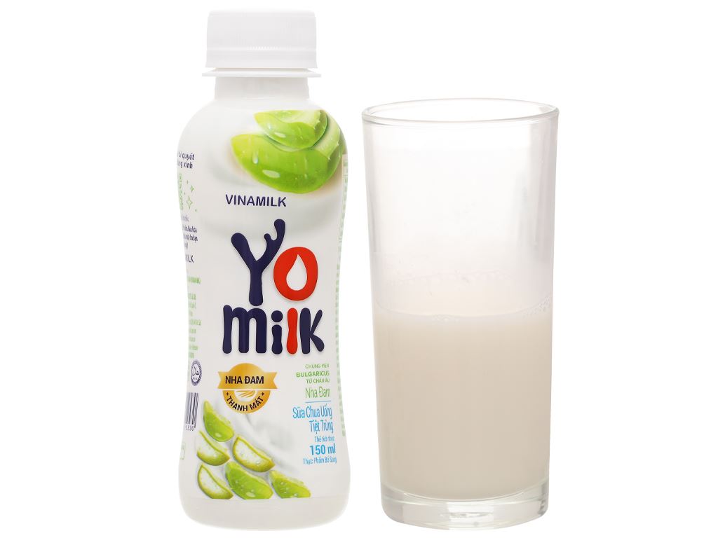 Lốc 4 chai sữa chua uống nha đam Vinamilk Yomilk 150ml 11