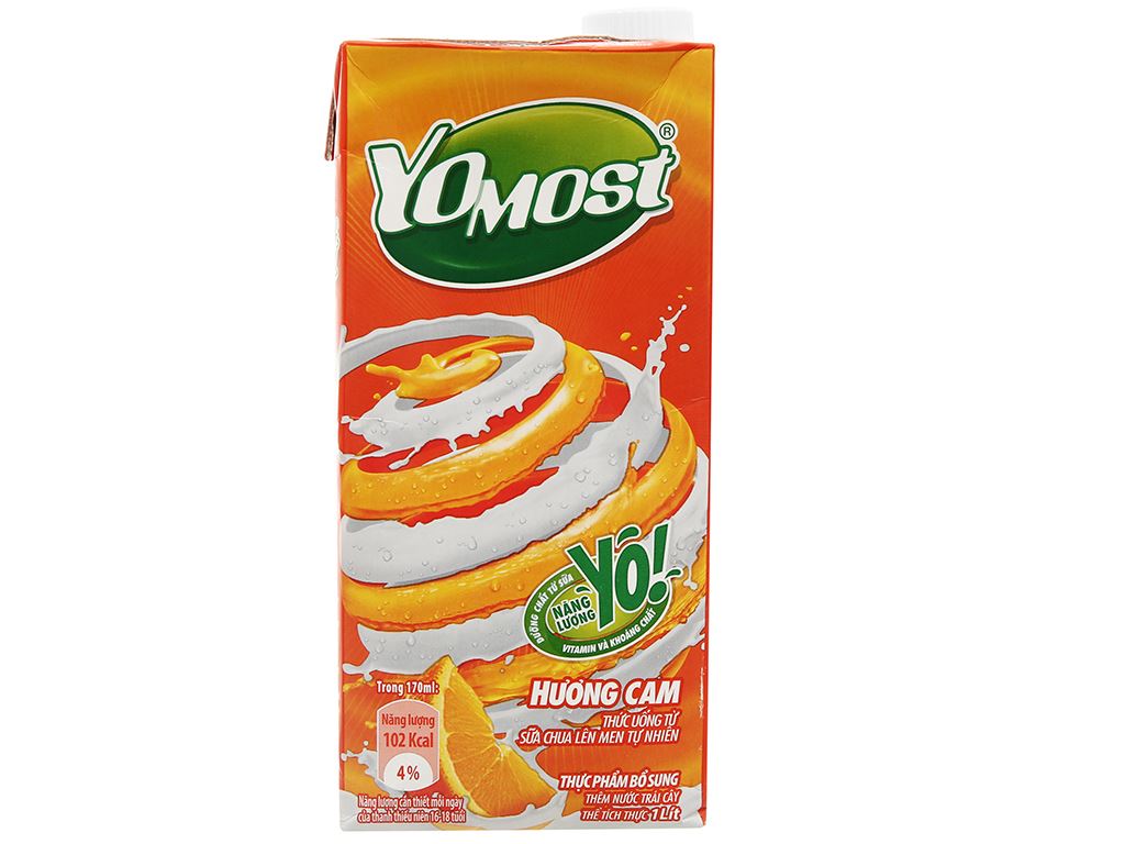 12 hộp sữa chua cam YoMost 1 lít giá tốt tại Bách hoá XANH
