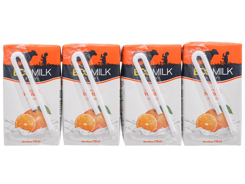 Thùng 48 hộp sữa chua uống vị cam Ecomilk 110ml 3