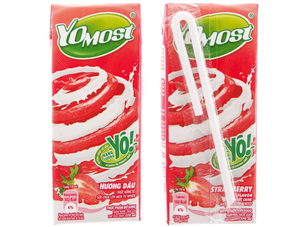 2 lốc sữa chua uống YoMost dâu 170ml tại Bách hóa XANH