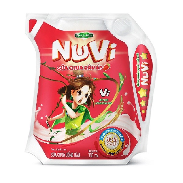 Sữa chua uống tiệt trùng Nutifood NuVi Power vị dâu 110 ml (từ 1 tuổi) - AVAKids.com