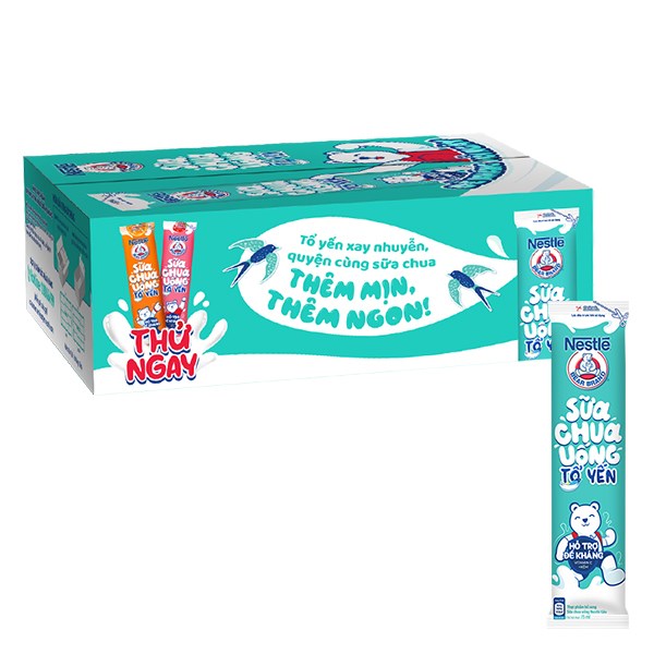 Thùng 28 Gói Sữa Chua Uống Tổ Yến Nestlé Yogu 75 Ml (Từ 1 Tuổi)