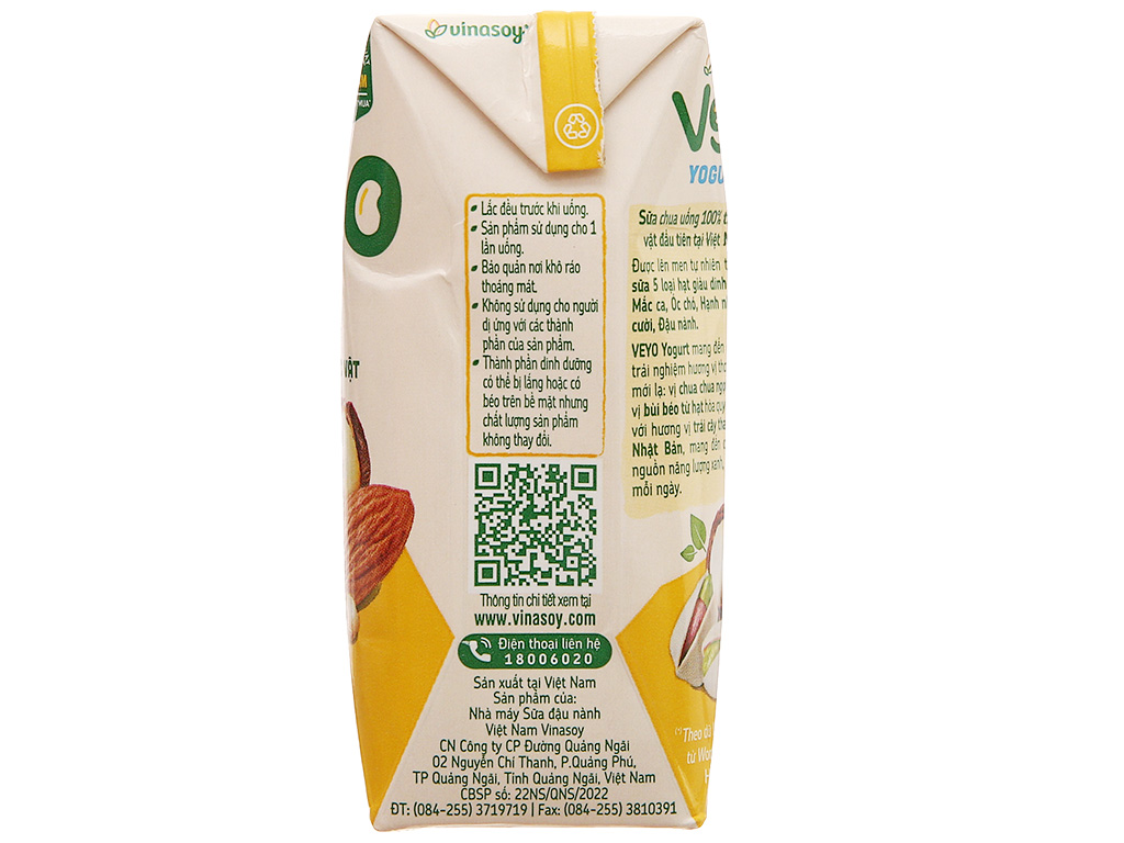 Thùng 30 hộp sữa chua uống từ thực vật vị cam yuzu Veyo 180ml 8