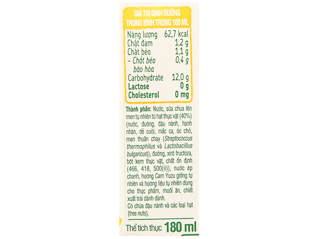 Thùng 30 hộp sữa chua uống từ thực vật vị cam yuzu Veyo 180ml 10