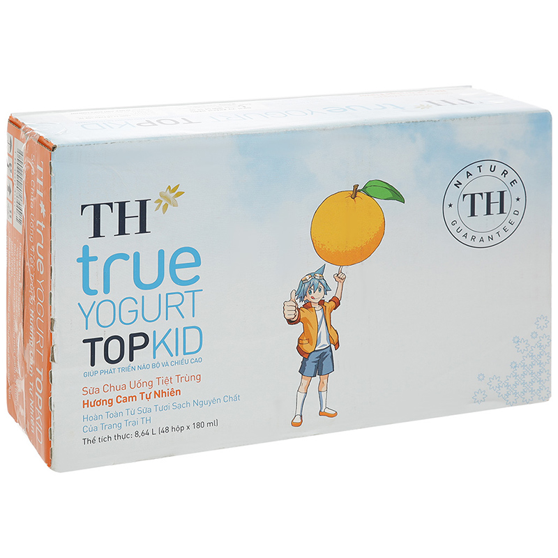 Thùng 48 hộp sữa chua uống tiệt trùng TH true YOGURT TOPKID vị cam 180 ml (từ 2 tuổi) - Giao bao bì ngẫu nhiên 3