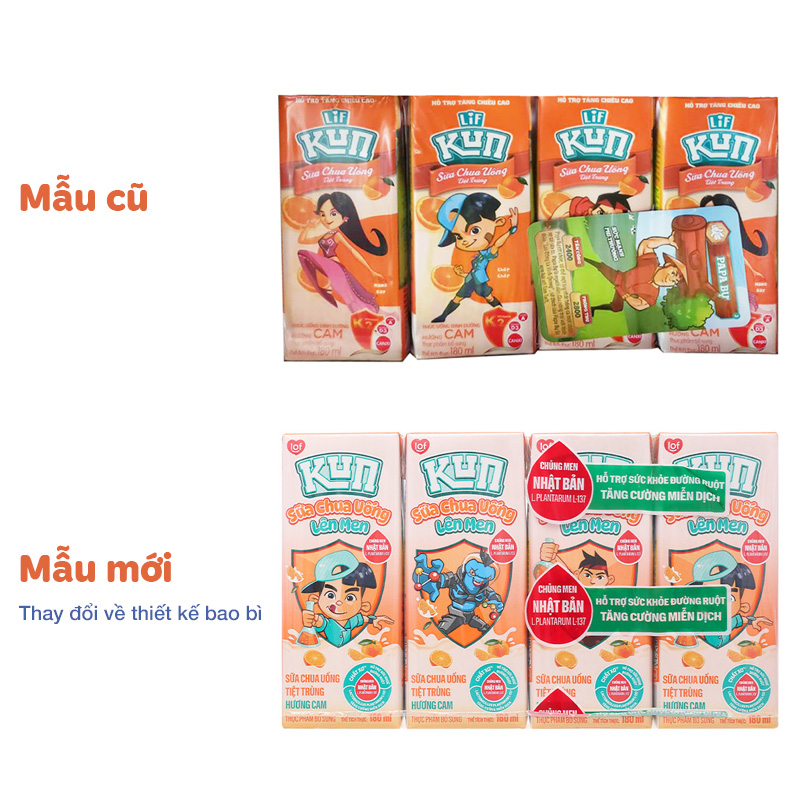 Thùng 48 hộp sữa chua uống LiF Kun vị cam 180 ml (từ 2 tuổi) - Giao bao bì ngẫu nhiên 19