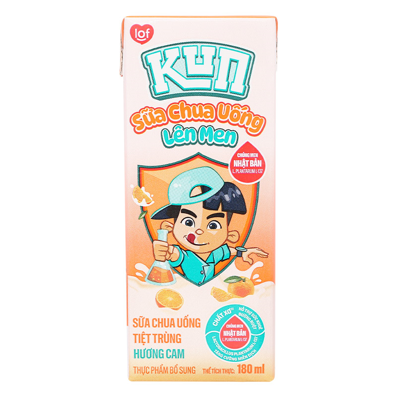 Thùng 48 hộp sữa chua uống LiF Kun vị cam 180 ml (từ 2 tuổi) - Giao bao bì ngẫu nhiên 24