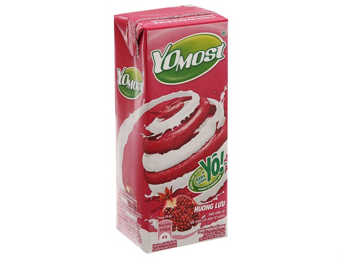 Sữa chua uống lựu YoMost hộp 170ml giá tốt tại Bách hoá XANH