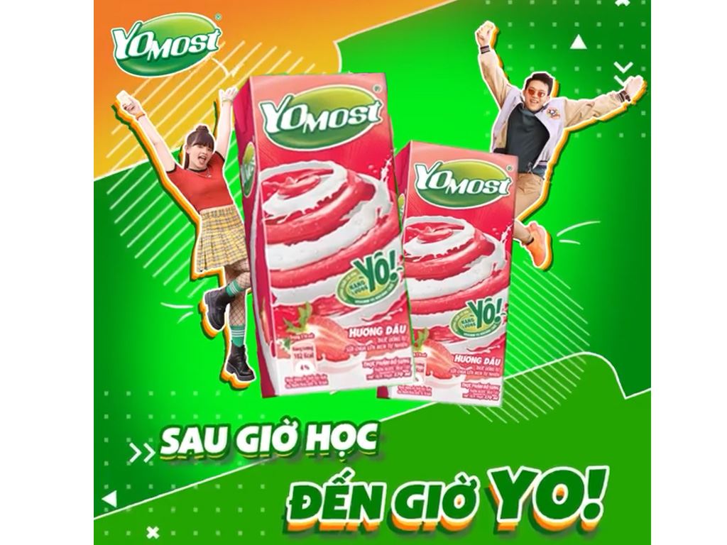 4 hộp sữa chua dâu YoMost 170ml giá tốt tại Bách hoá XANH