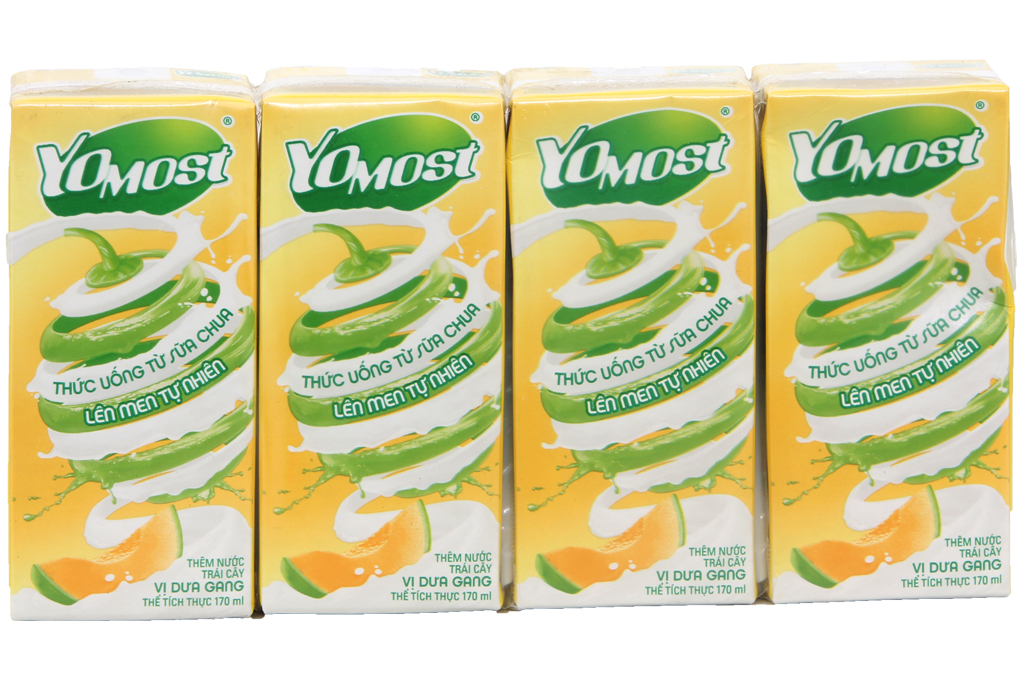 4 hộp sữa chua YoMost dưa 170ml giá tốt tại Bách hoá XANH