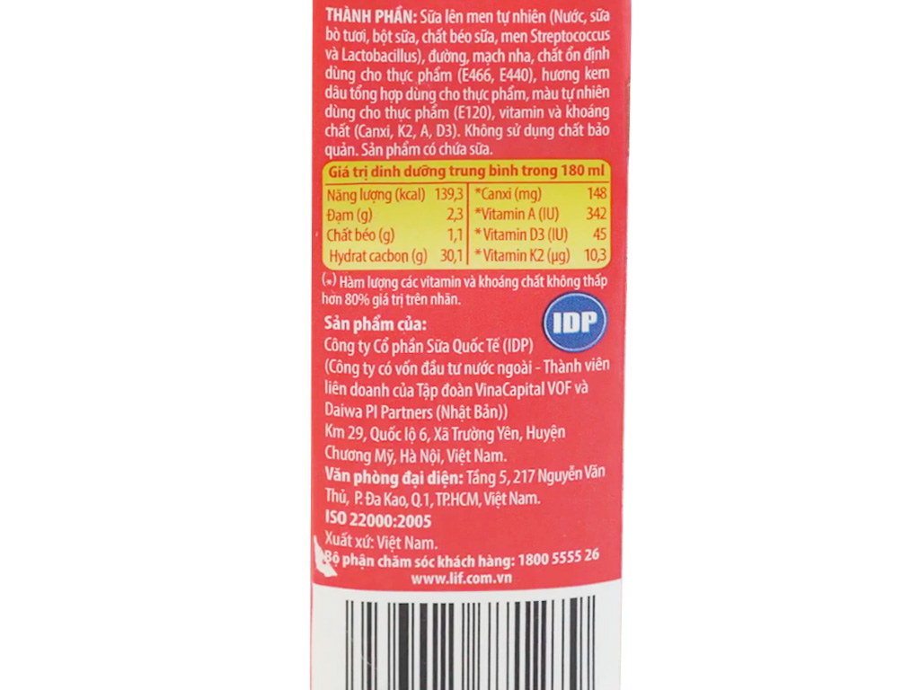 Thùng 48 hộp sữa chua uống hương kem dâu LiF Kun 180ml 7