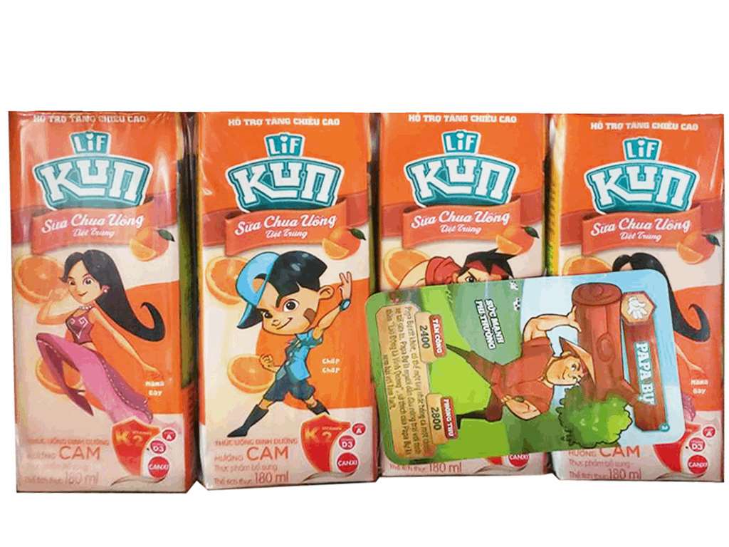 Thùng 48 hộp sữa chua uống LiF Kun vị cam 180 ml (từ 1 tuổi) 3