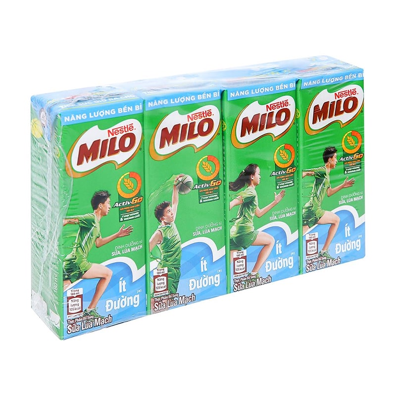 Thùng 48 hộp thức uống lúa mạch Nestlé Milo ít đường