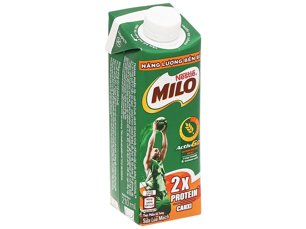 Sữa lúa mạch Milo nắp vặn 210ml giá tốt tại Bách hoá XANH