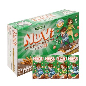 Thùng 48 hộp sữa lúa mạch cacao có thạch Nuvi 170ml