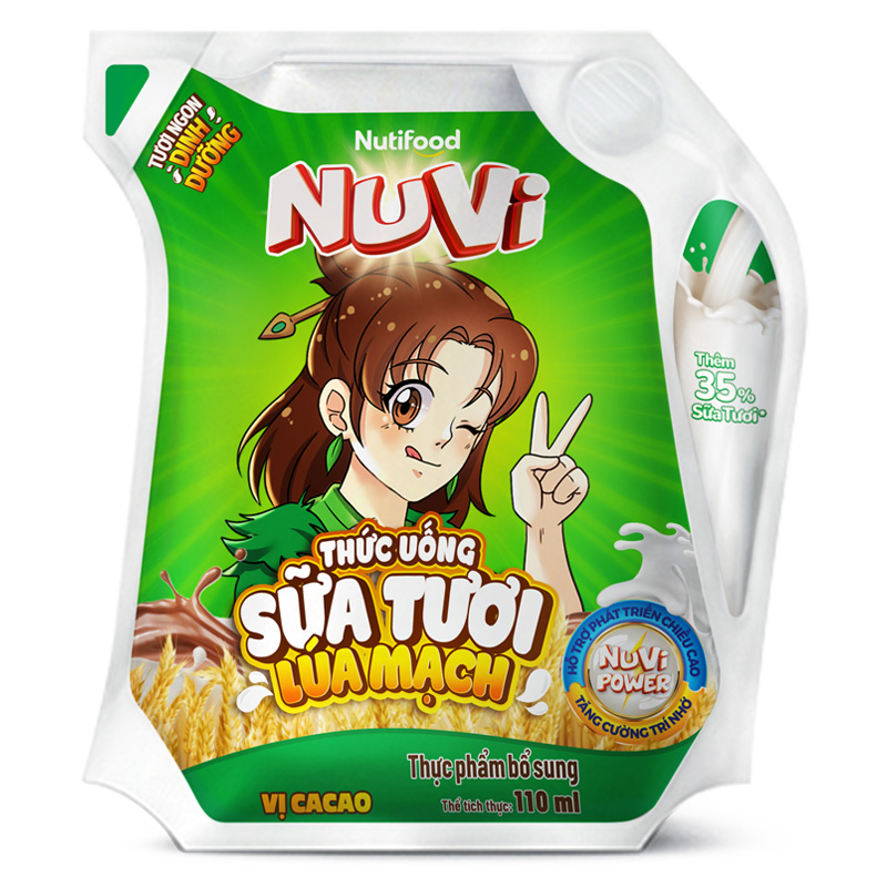 Sữa tươi lúa mạch vị cacao Nutifood NuVi 110 ml (từ 2 tuổi) 3