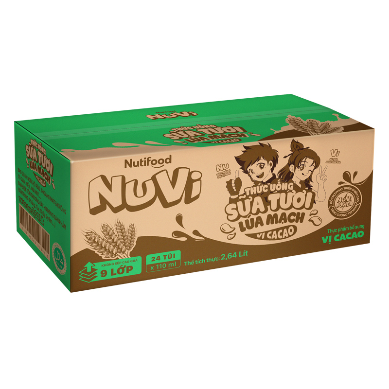 Sữa tươi lúa mạch vị cacao Nutifood NuVi 110 ml (từ 2 tuổi) 9
