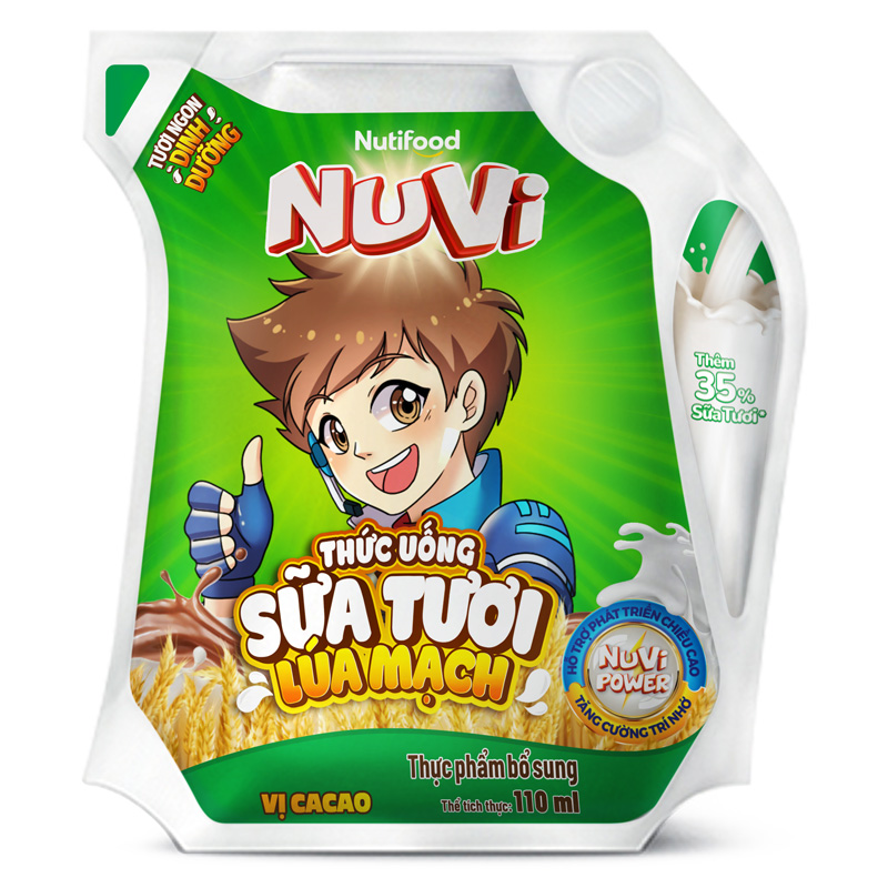 Sữa tươi lúa mạch vị cacao Nutifood NuVi 110 ml (từ 2 tuổi) 10
