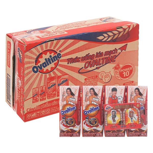 Thùng 48 hộp thức uống lúa mạch vị socola Ovaltine 180 ml (từ 4 tuổi) - AVAKids.com