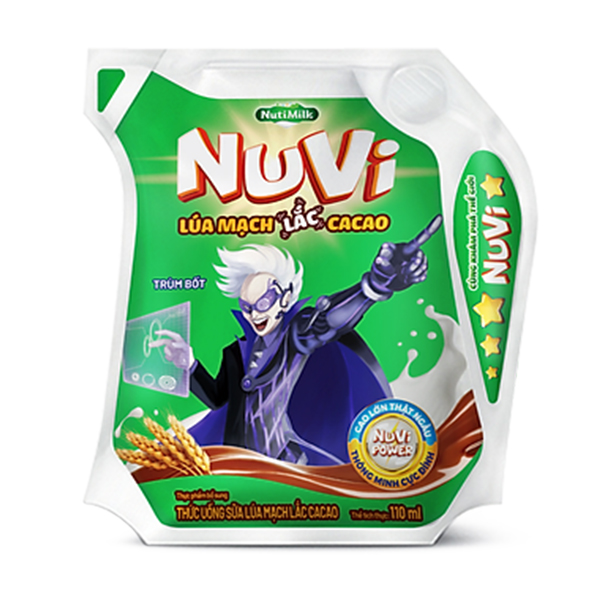 Thức uống lúa mạch lắc cacao Nutifood NuVi Power 110 ml (từ 1 tuổi) - AVAKids.com