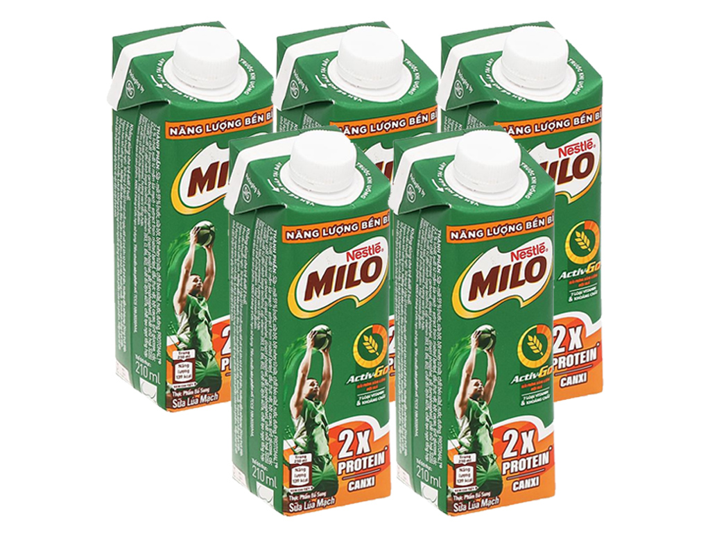 5 hộp sữa lúa mạch Milo 210ml giá tốt tại Bách hóa XANH