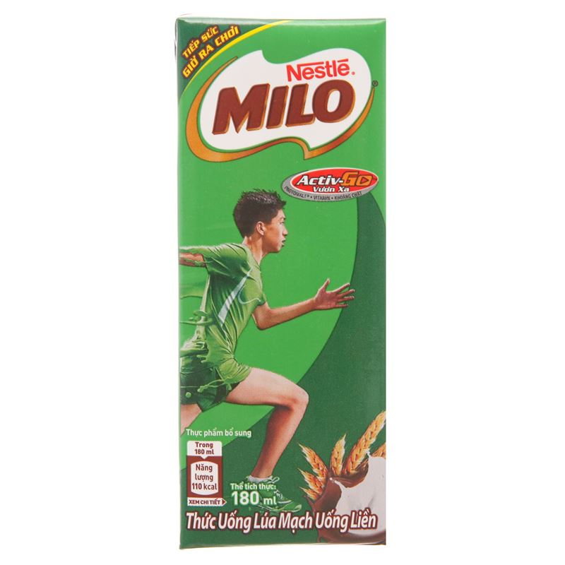 Lốc 4 hộp thức uống lúa mạch Nestlé Milo Active Go 180 ml (từ 6 tuổi)