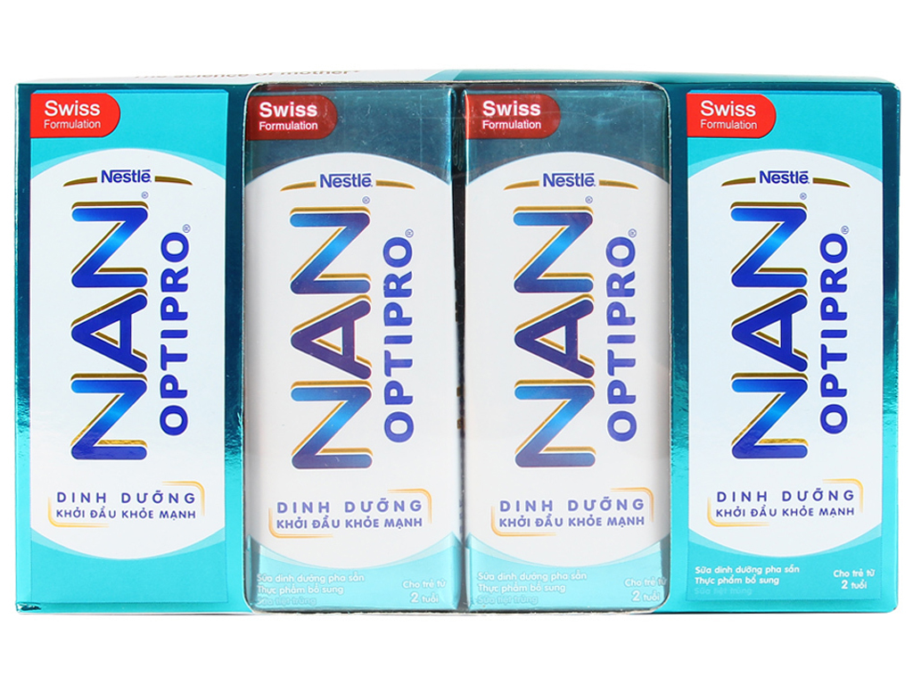 Lốc 4 hộp sữa dinh dưỡng pha sẵn Nestlé Nan Optipro 185ml