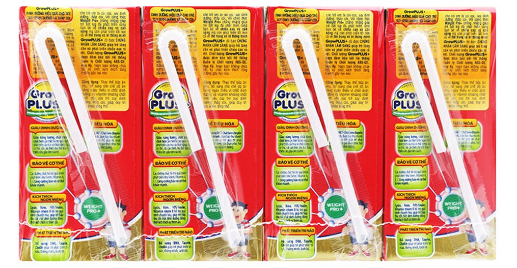 Sữa bột pha sẵn Grow Plus suy dinh dưỡng 180ml (lốc 4 hộp)