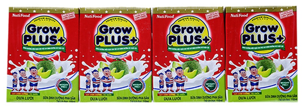Sữa bột pha sẵn Grow plus+ suy dinh dưỡng 110ml (lốc 4 hộp) 