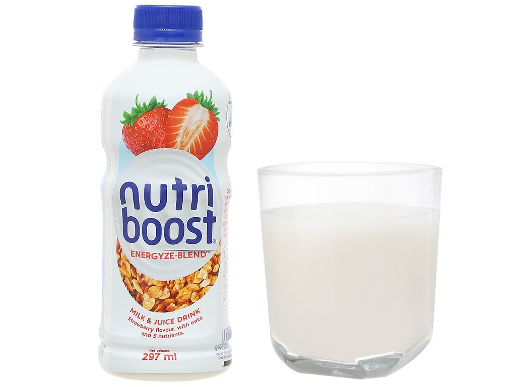 Lốc 6 chai sữa trái cây Nutriboost hương dâu 297 ml 7