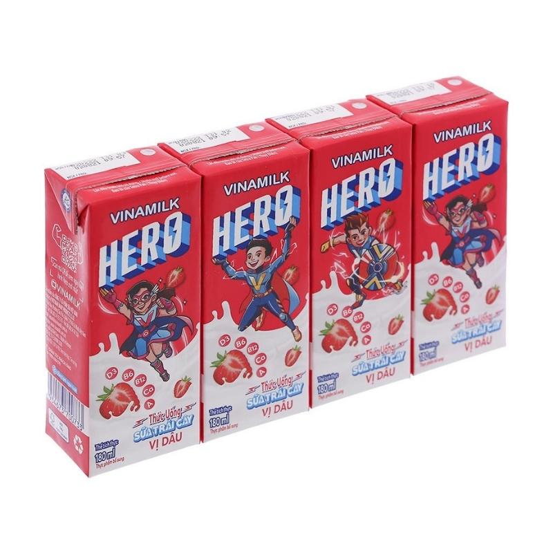 Thùng 48 hộp sữa trái cây Vinamilk Hero hương dâu